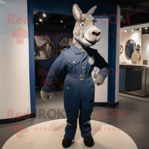 Navy Donkey maskot kostume...