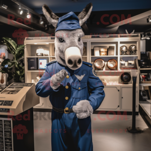 Navy Donkey maskot kostume...