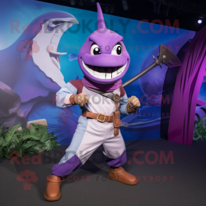 Purple Swordfish mascotte...