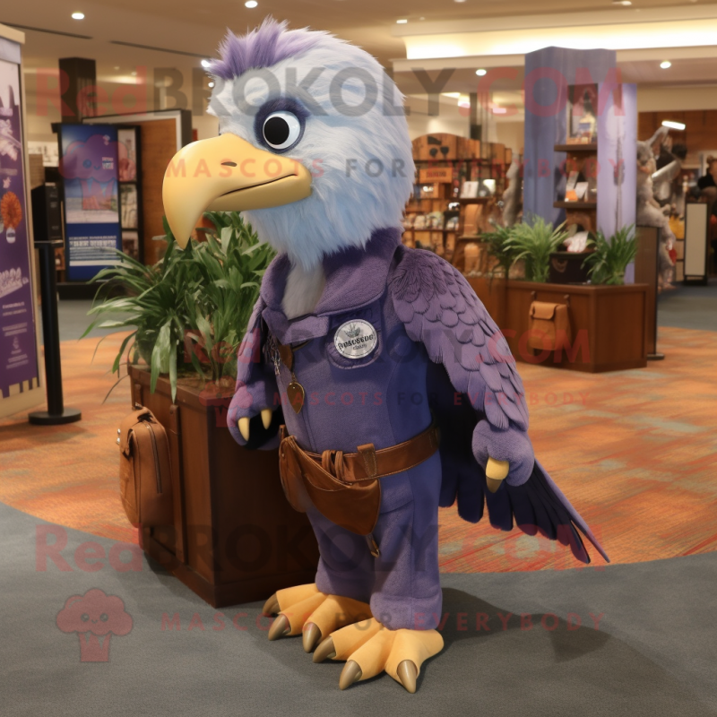 Lavender Haast'S Eagle mascot costume character dressed with a Bootcut Jeans and Coin purses