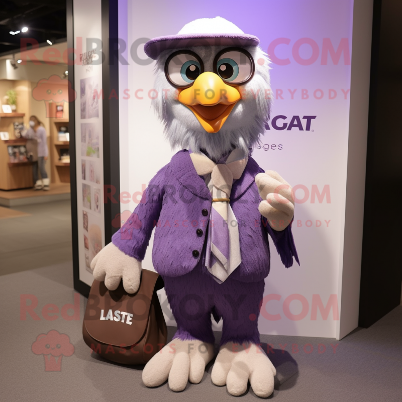 Lavender Haast'S Eagle mascot costume character dressed with a Bootcut Jeans and Coin purses Lavender Haast'S Eagle mascot costume character dressed with a Bootcut Jeans and Coin purses
