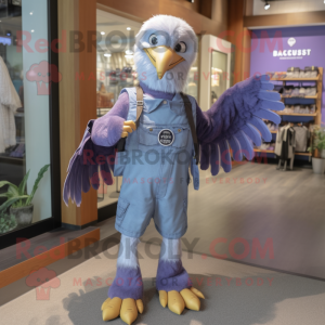 Lavender Haast'S Eagle mascot costume character dressed with a Bootcut Jeans and Coin purses