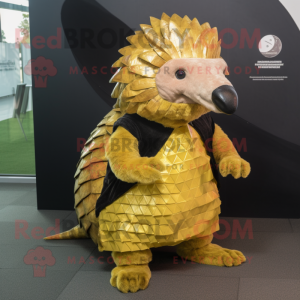 Gouden Pangolin mascotte...