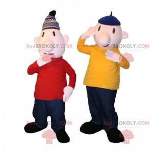Mascottes Pat en Mat, beroemde personages uit de animatieserie
