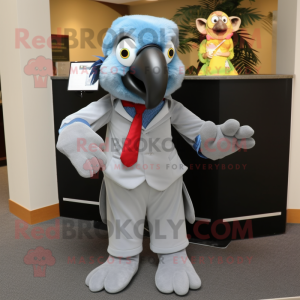 Grå Macaw maskot kostume...