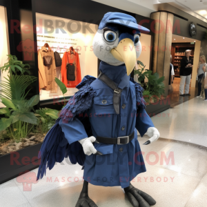 Navy Archeopteryx mascot costume character dressed with a Windbreaker and Keychains