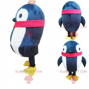 Mascota de pingüino inflable blanco y negro, disfraz inflable -