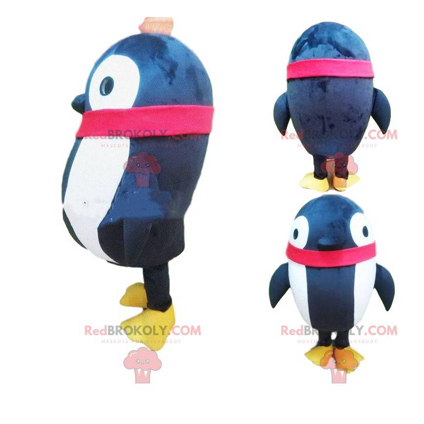 Mascota de pingüino inflable blanco y negro, disfraz inflable -