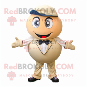 Beige Baseball Ball maskot...