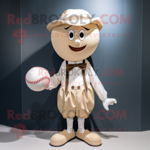 Beige baseballball maskot...