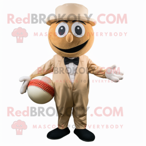 Beige Baseball Ball maskot...