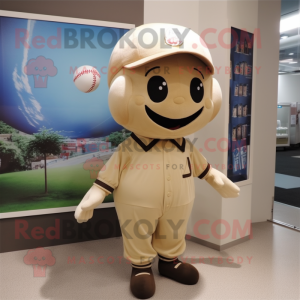 Beige Baseball Ball maskot...