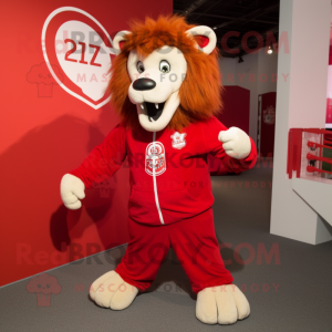 Red Tamer Lion maskot drakt...