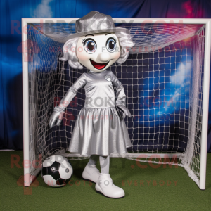 Silver Soccer Goal mascotte...