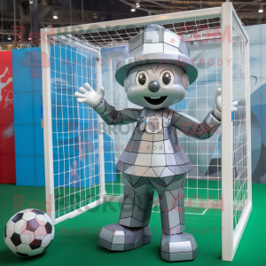 Silver Soccer Goal mascotte...