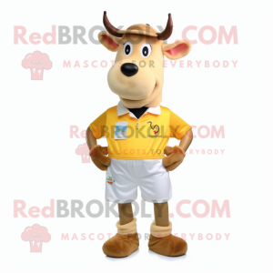 Gold Jersey Cow maskot...