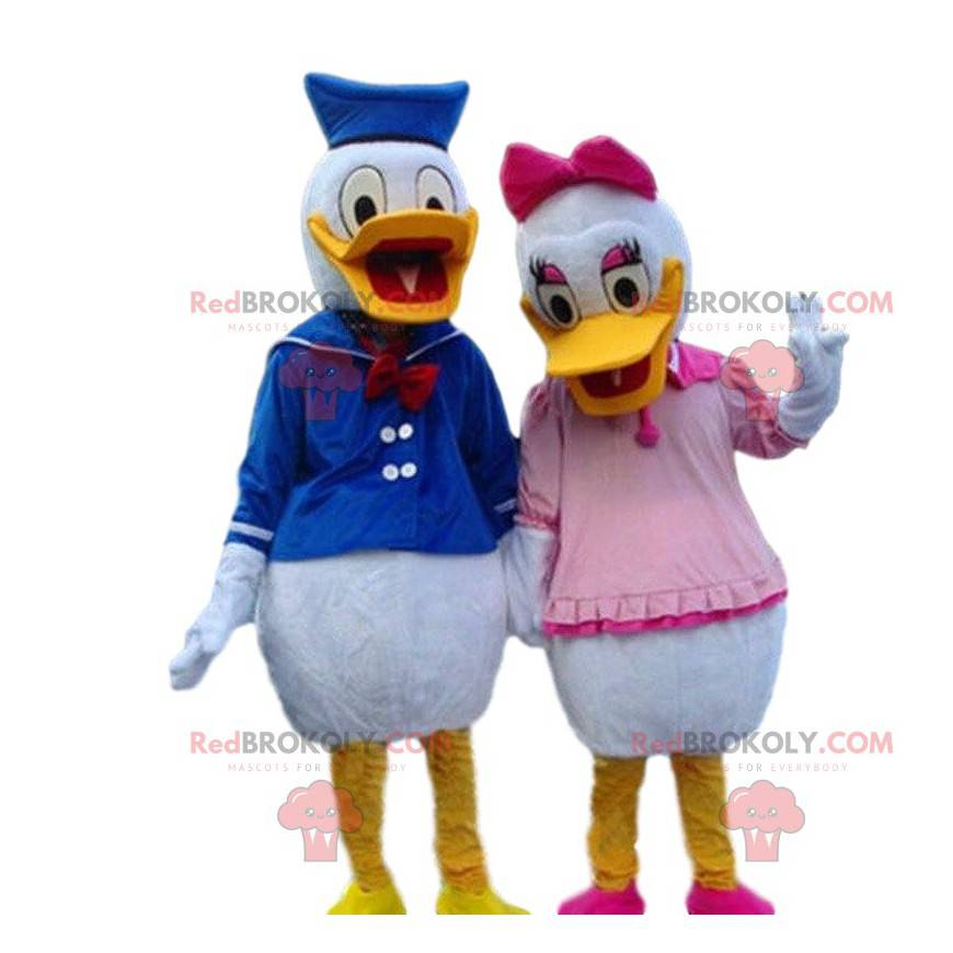 Mascottes de Donald et de Daisy, célèbre couple de canards