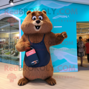 Tan Beaver maskot kostym...