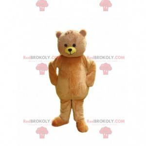 mascotte de nounours beige, costume d'ours en peluche -