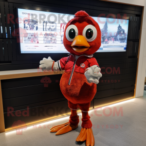 Red Quail maskot kostume...