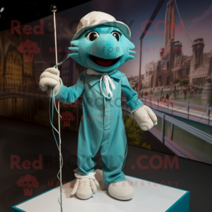 Teal koorddanser mascotte...