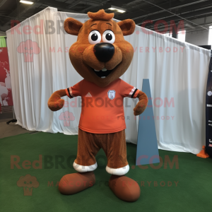 Rust Soccer Goal mascot costume character dressed with a Poplin Shirt and Shoe laces