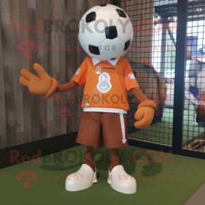 Rust Soccer Goal mascot costume character dressed with a Poplin Shirt and Shoe laces