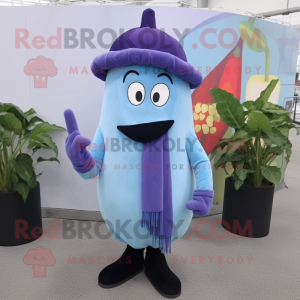 Sky Blue Aubergine maskot...