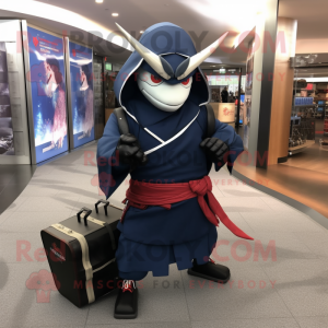 Navy Samurai maskot kostume...