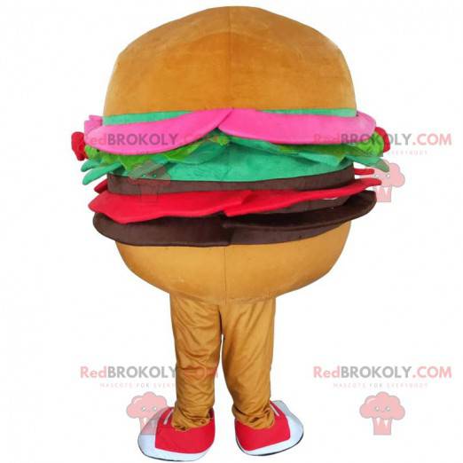 Maskot hamburger, kostým rychlého občerstvení, obří hamburger -