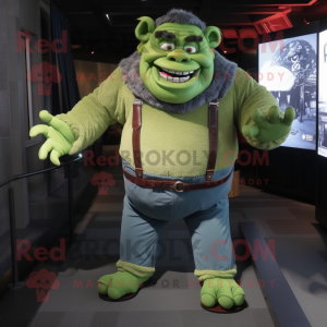 Green Ogre maskot kostume...