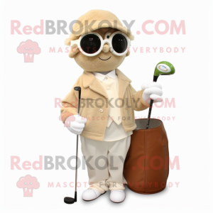 Beige golfbal mascotte...