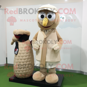 Beige golfbold maskot...