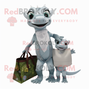 Silver Geckos maskot kostym...