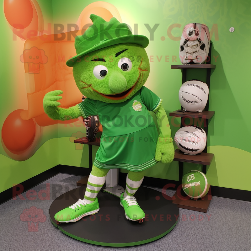 Lime Green Irish Dancing Shoes mascot costume character dressed with a Baseball Tee and Coin purses