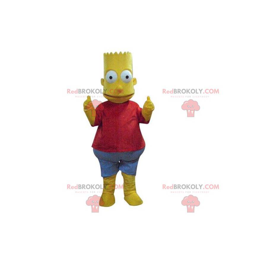 Mascot Bart Simpson, famous yellow character of series -