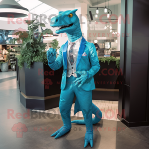 Cyan Allosaurus maskot...