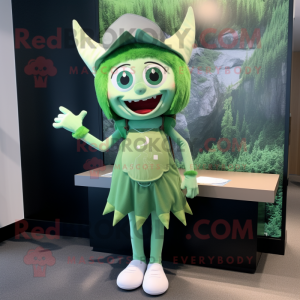 Forest Green Tooth Fairy mascot costume character dressed with a Shorts and Headbands