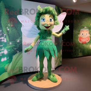 Forest Green Tooth Fairy mascot costume character dressed with a Shorts and Headbands