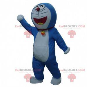 Mascote Doraemon, famoso gato mangá azul e branco -