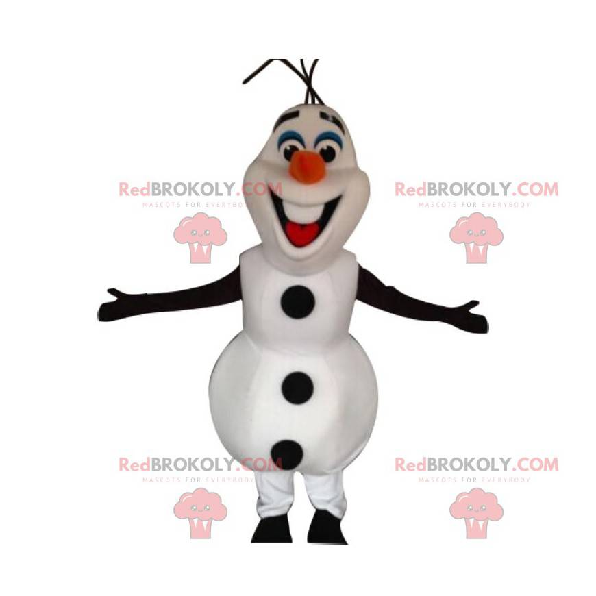 Mascote Olaf, o famoso boneco de neve dos desenhos animados -