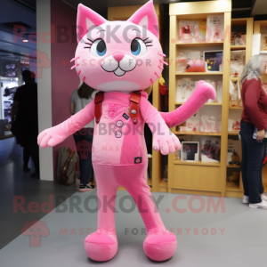 Pink Cat mascotte kostuum...