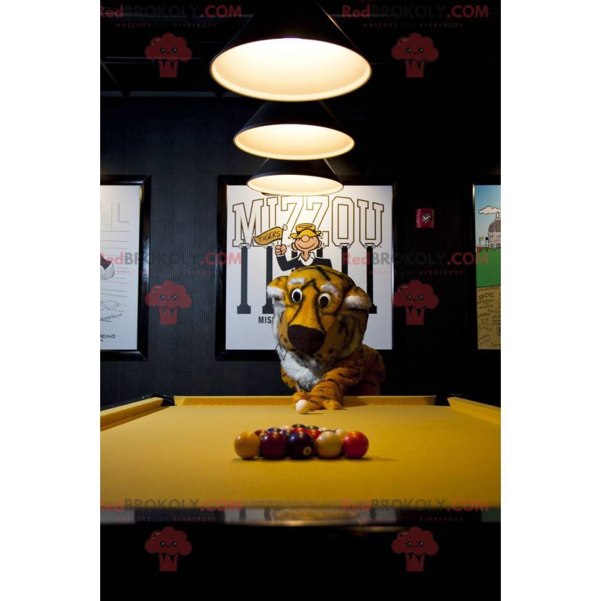 Svart och vit gul tigermaskot - Redbrokoly.com
