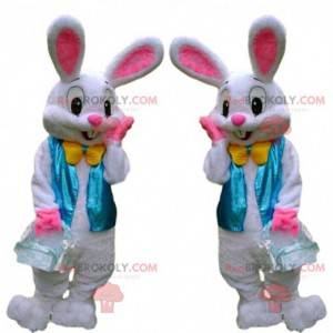 Easter bunny mascot, very elegant white rabbit costume -