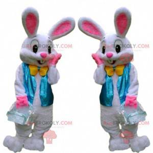 Mascota del conejito de Pascua, disfraz de conejo blanco muy
