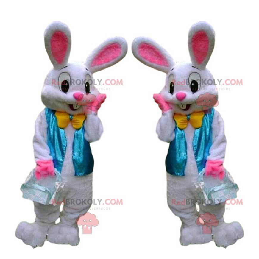 Osterhasen-Maskottchen, sehr elegantes weißes Kaninchenkostüm - Osterhasen-Maskottchen, sehr elegantes weißes Kaninchenkostüm -