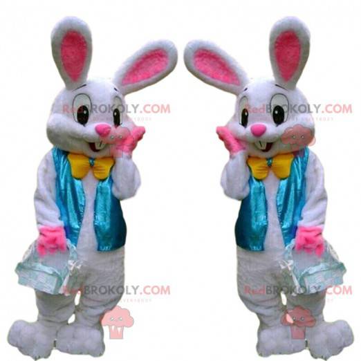 Easter bunny mascot, very elegant white rabbit costume -