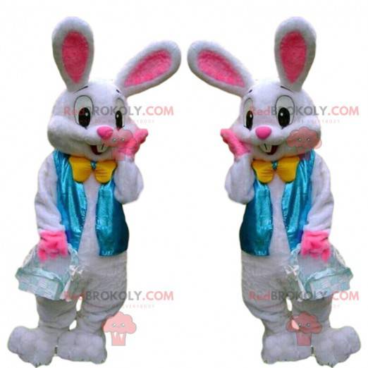 Mascota del conejito de Pascua, disfraz de conejo blanco muy