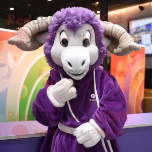 Purple Ram maskot kostym...