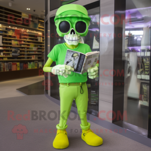 Lime Green Skull mascotte...